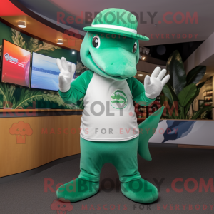 Grøn delfin maskot kostume...