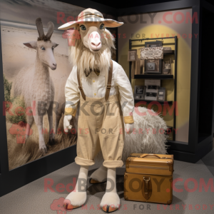 Beige Boer geit maskot drak...