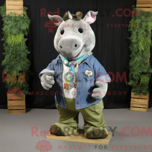 Oliven Rhinoceros maskot...