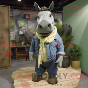 Oliven Rhinoceros maskot...