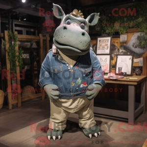 Oliven Rhinoceros maskot...