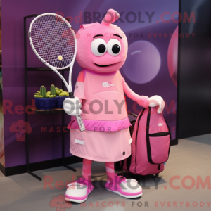 Pink Tennis Racket mascot...