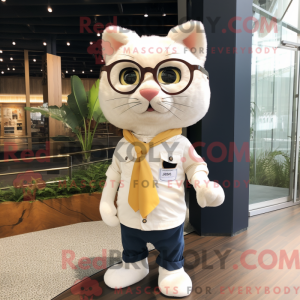 Cream Cat mascot costume...
