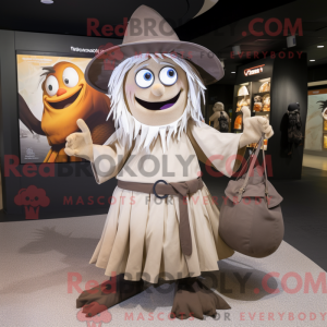 Tan Witch maskot kostume...