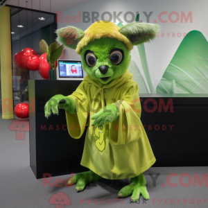 Lime Green Aye-Aye mascot...