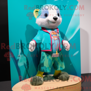 Cyan Ferret mascot costume...