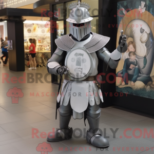 Gray Medieval Knight mascot...