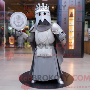 Gray Medieval Knight mascot...