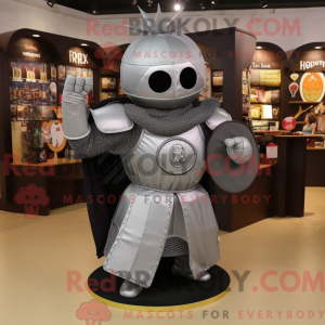 Gray Medieval Knight mascot...