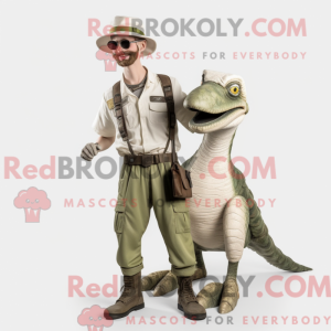 Hvid Deinonychus maskot...