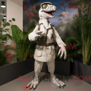 Hvid Deinonychus maskot...