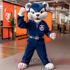 Navy Puma mascot costume...