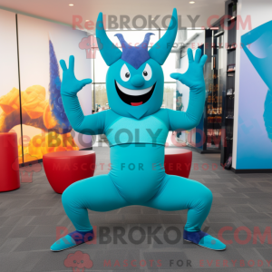 Teal Devil Maskottchen...