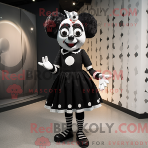 Sort Mime maskot kostume...