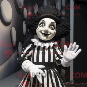 Svart Mime-maskotdraktfigur...