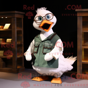Hvid gæs maskot kostume...