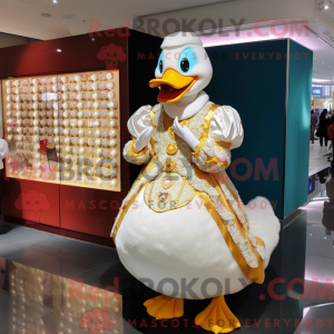 Cream Muscovy Duck maskot...