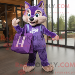 Lilla Bobcat maskot kostume...