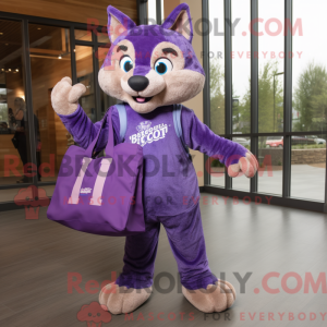 Purple Bobcat mascot...