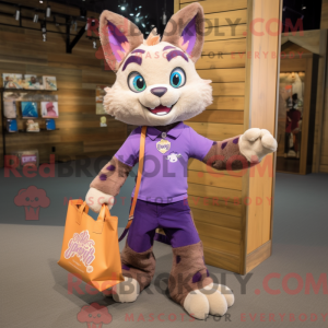Lilla Bobcat maskot kostume...