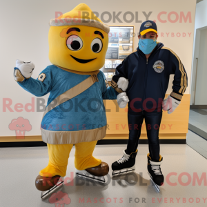 Guld par skøjter maskot...