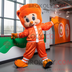 Orange Irish Dancer maskot...