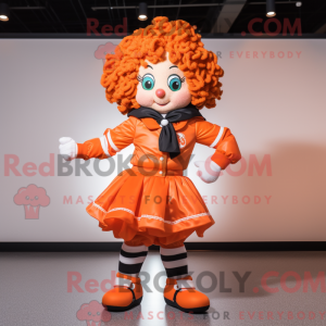 Orange Irish Dancer maskot...