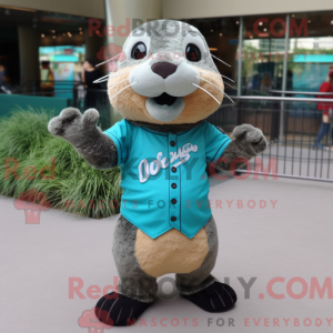 Turkis Otter maskot kostume...