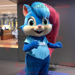 Blå Chipmunk maskot kostume...