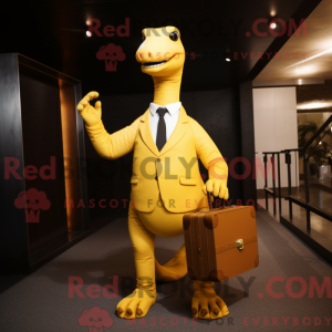 Guld Diplodocus maskot...