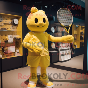 Gold Tennis Racket mascot...