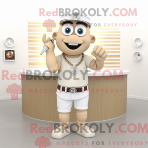 Beige Knife Thrower mascot...