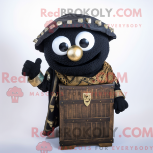 Sort skattekiste maskot...