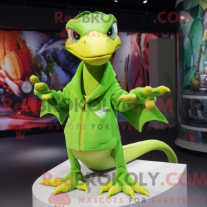 Limegrøn Pterodactyl maskot...