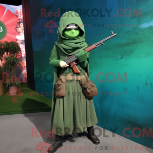 Green Sniper mascot costume...