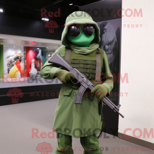 Green Sniper mascot costume...