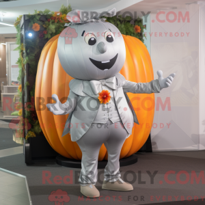 Sølv græskar maskot kostume...