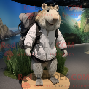 Sølv Capybara maskot...