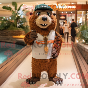 Rust Beaver maskot kostume...