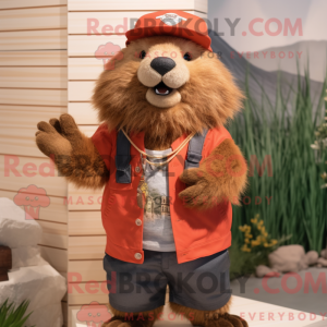 Rust Beaver maskot kostume...