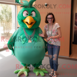 Green Dove mascot costume...