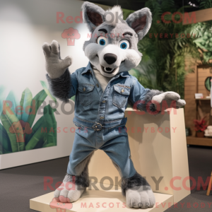 Grå Dingo maskot kostume...