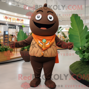 Brown Mango mascot costume...