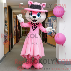 Pink Bobcat mascot costume...