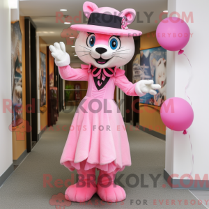 Pink Bobcat maskot kostume...