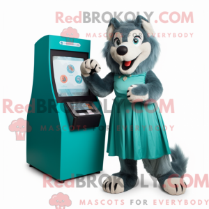 Teal Wolf Maskottchen...