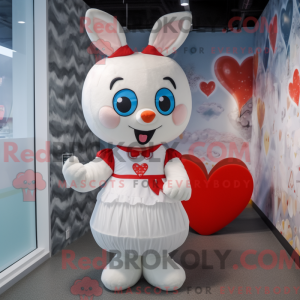 White Heart maskot kostume...