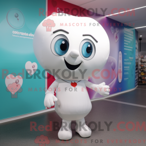 White Heart mascot costume...