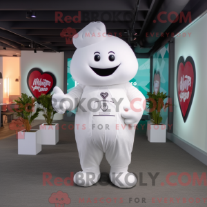 White Heart maskot kostume...
