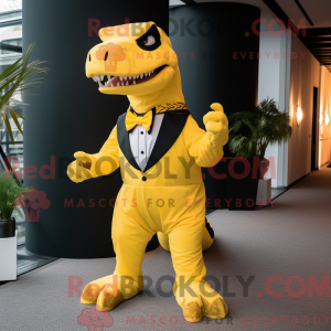 Yellow T Rex mascot costume...